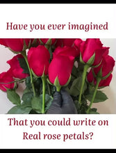Load and play video in Gallery viewer, Custom Love Letter in Rose Petals (Type your own phrase/and or letter)